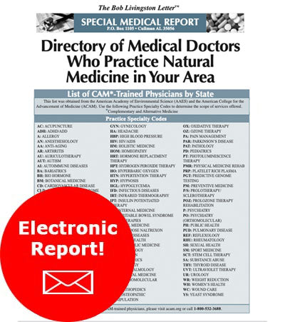 Electronic Report: Directory of Medical Doctors Who Practice Natural Medicine in Your Area